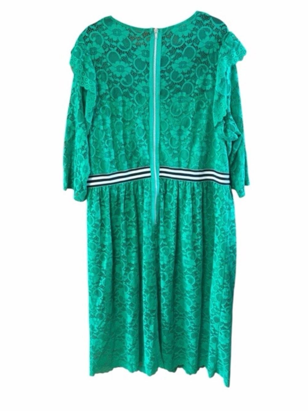 ASOS Midi Length Tea Ruffle Dress In Green - Picture 3 of 8